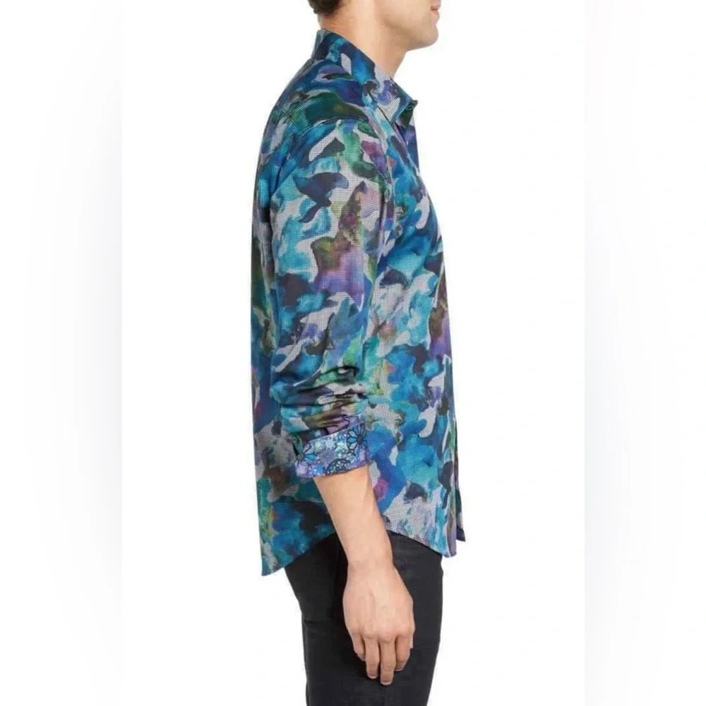 ROBERT GRAHAM‎ 100% COTTON CLASSIC FIT A.S. ROMA MEN`S SHIRT COLORFUL - Picture 3 of 12